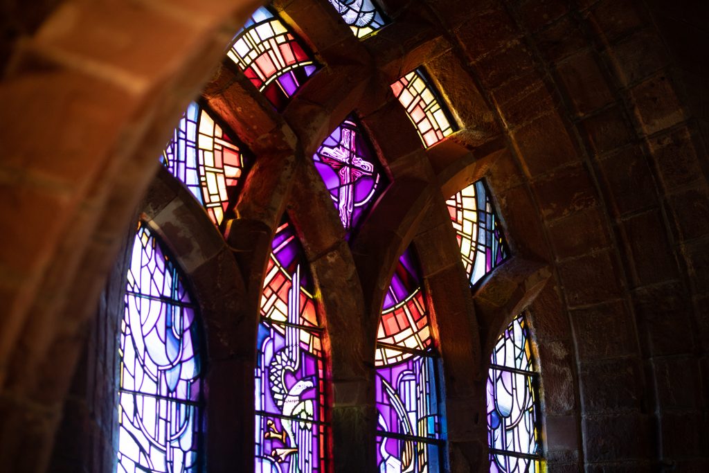 Colourful stained glass window