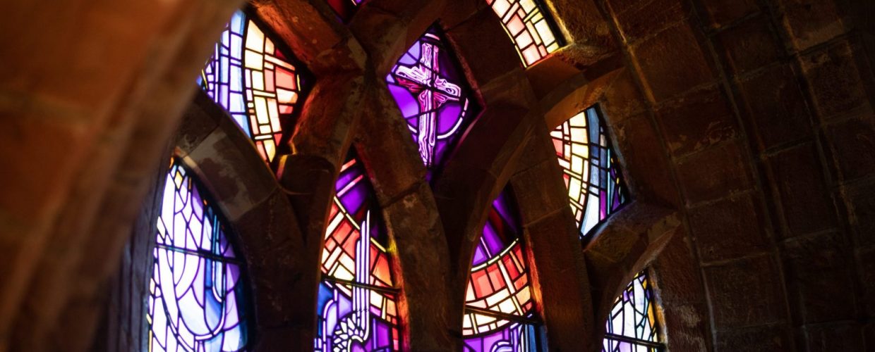Colourful stained glass window